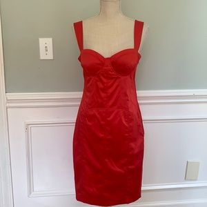 Marciano Slim Corset Red Cocktail Dress 8